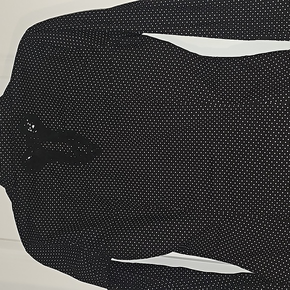 Lia Kes Black and White Dot Ruffle Long Sleeve Button Down Shirt Sz 4 - Picture 13 of 16